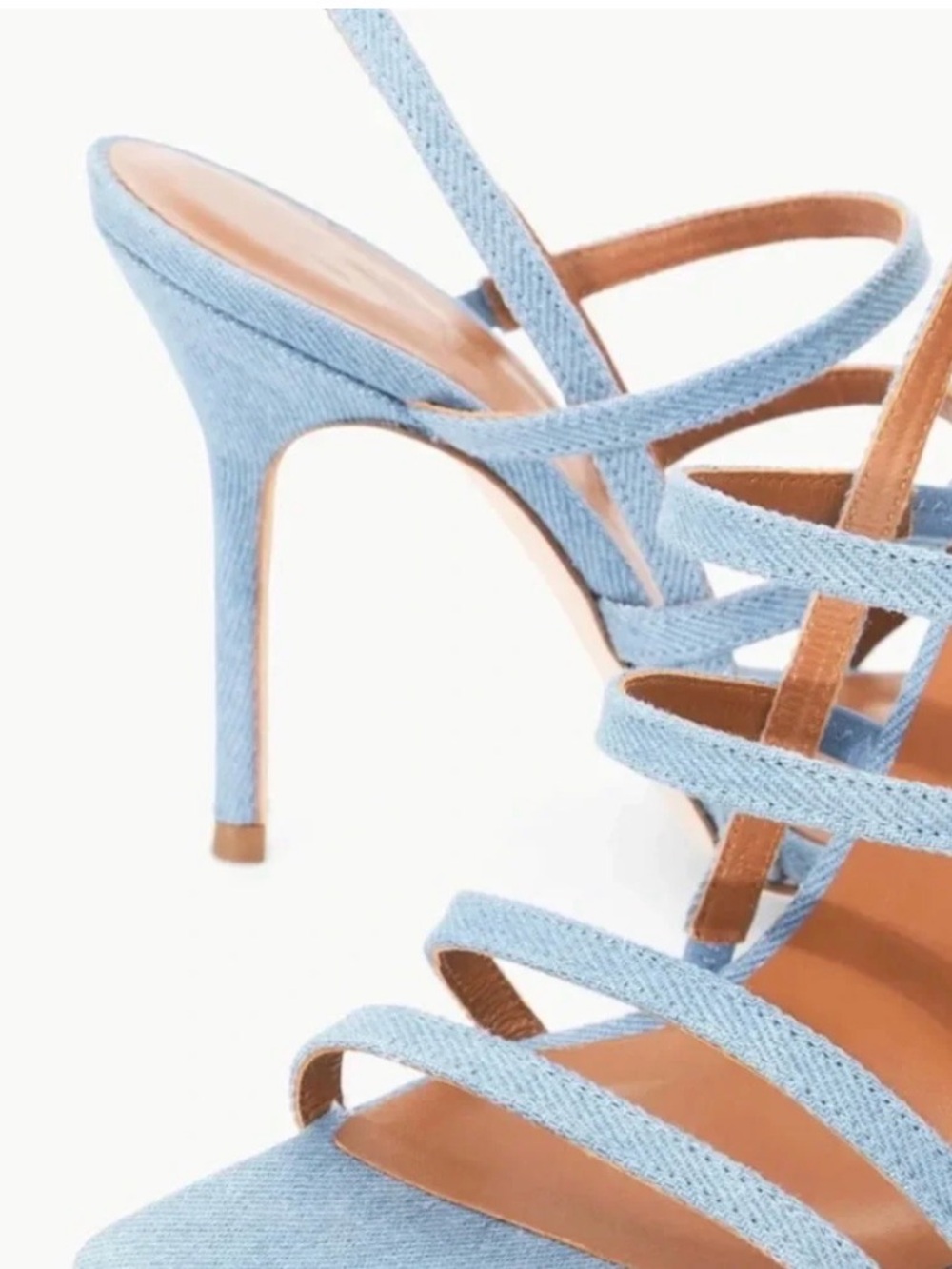 STAUD Anise Denim Strappy Sandals